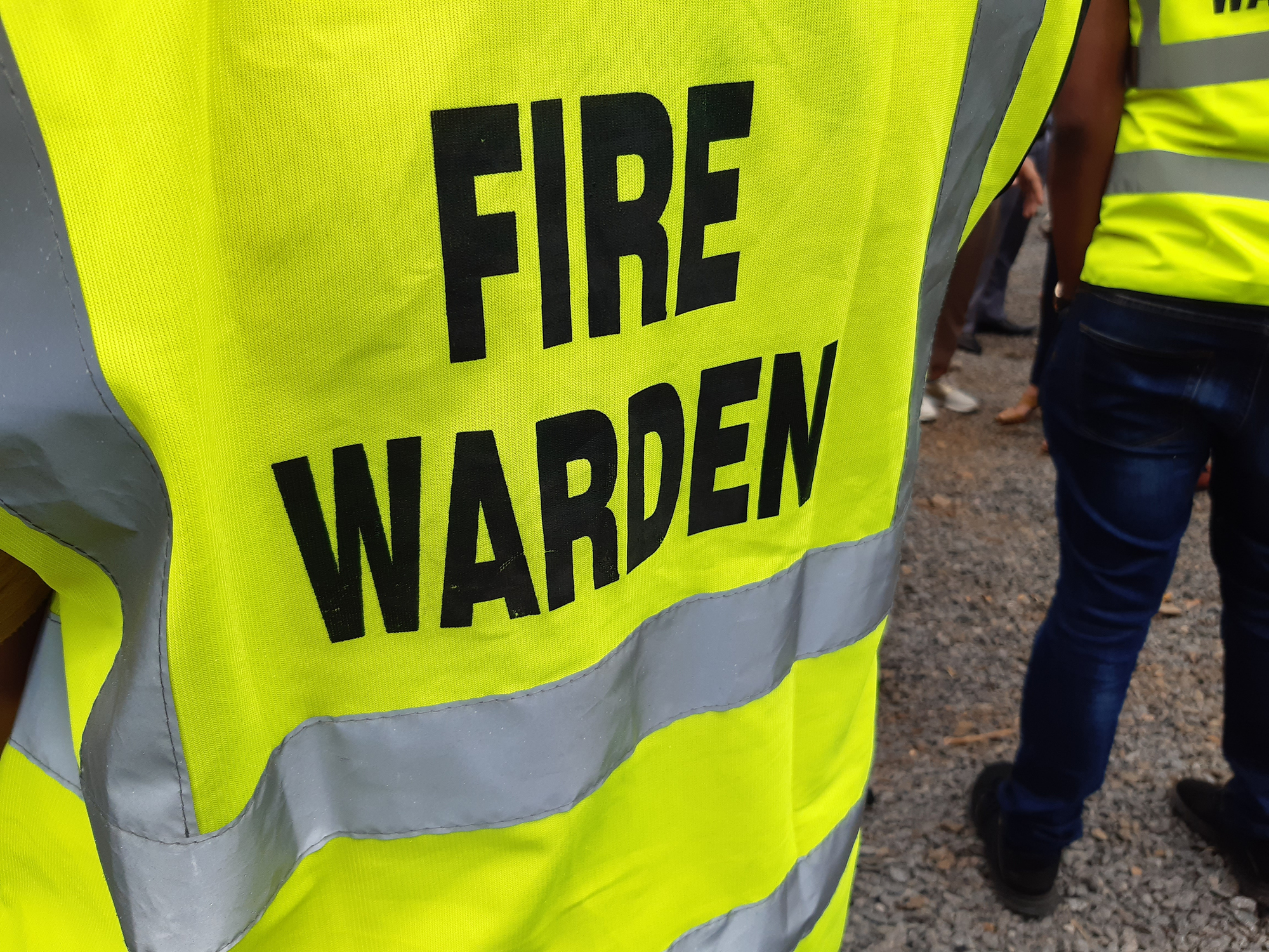 Fire marshal / fire warden with high vis vest