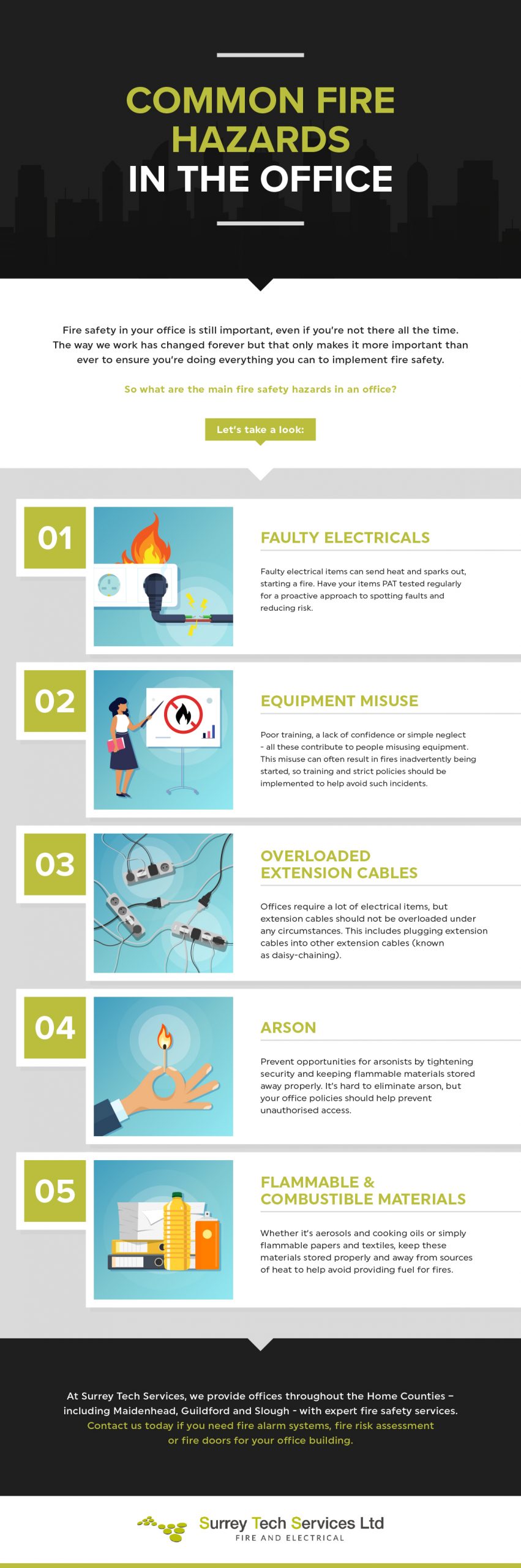 Common Fire Hazards in the Office [Infographic] | Surrey Tech Services Ltd