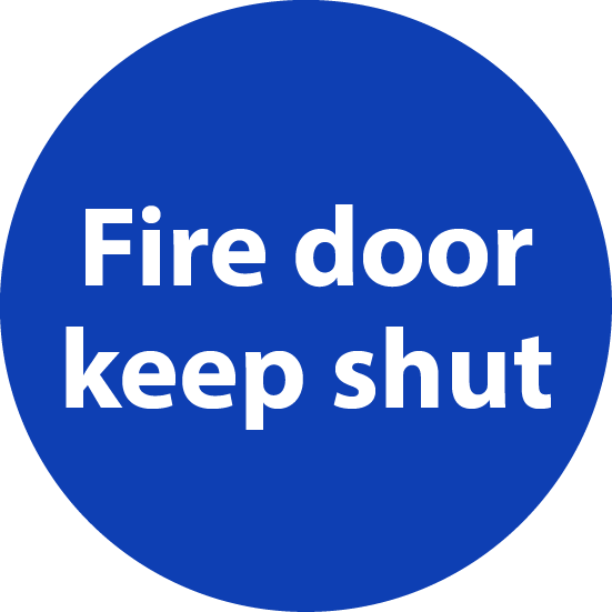 Mandatory fire signs - Fire door keep shut